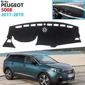 Защитная накладка на приборную панель для 5008 2017 2018 2019 2020 автомобильные аксессуары солнцезащитный ковер на приборной панели анти-УФ-приборный коврик Right Hand Drive чёрный