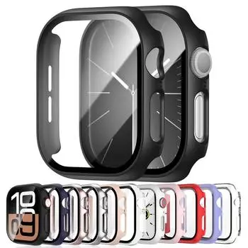 Защитная пленка для Apple Watch Case 46MM 42MM Accessories HD Tempered Glass Hard PC Bumper Cover iWatch Series 10 Protective 42mm Series 10 прозрачный