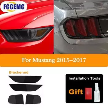 Защитная пленка для автомобильных фар Ford Mustang 2015-настоящее время Shelby GT500 Taillight Tint Black Transparent TPU Sticker Accessorie