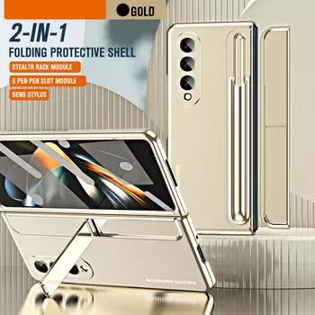 Защитная пленка для переднего стекла S Pen Case для Samsung Galaxy Z Fold 4 Fold4 Fold5 Fold 5 5g Zfold4 Zfold5 Чехол для мобильного телефона for samsung z fold 5 серебряный