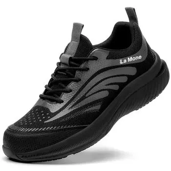 Защитная рабочая обувь Safety Steel Prevents BREEZE Black 40 [La Mone] Обувь, [Special Comfort] Обувь, Легкая, Воздухопроницаемая, Амортизирующая, Носок, чёрный