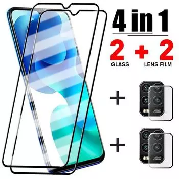 Защитное стекло 4в1 для Xiaomi Mi 11 10 9 A3 Lite 5G 9T 10T Pro, защитное стекло для Xiaomi Poco X3 M3 Pro, закаленное стекло Huawei P Smart 2019 чистый
