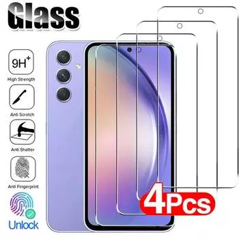 Защитное стекло для Samsung A54, 5G, закаленное стекло, 4 шт., для Samsung Galaxy A14, A34, A24, A13, A12, A11, A71, M14, M54, защитное стекло Huawei P Smart 2019 чистый