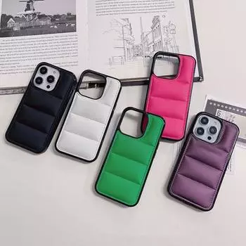 Защитный чехол для iPhone в виде пуховой куртки: Мягкий чехол для 11/12/13/14Pro/15/16ProMax iPhone X/XS