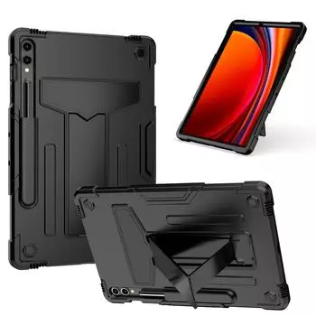 Защитный чехол для планшета TAB S9 PLUS 12,4 дюйма с трехслойной защитой от падений, Т-образной подставкой, полный комплект TAB S9 11-inch 2023/TAB S9 FE 11-inch 2023 зелёный/мятный