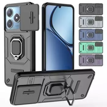 Защитный чехол для Realme C61 C63 C65 C67 4G, противоударный чехол с магнитной подставкой и кольцом, чехол Fundas Capa For Realme C61 фиолетовый