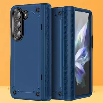 Защитный чехол Funda Hinge для Samsung Galaxy Z Fold 6 Fold6 Fold5 Fold 5 Zfold6 Матовый ударопрочный складной чехол for Samsung Z Fold 6 чёрный