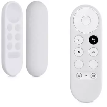 Защитный чехол kwmobile Google Chromecast 2020 4K Chromecast 2022 HD, совместимый с пультом дистанционного управления, задняя крышка, силиконовый мягкий белый / - белый