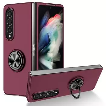 Защитный чехол с кольцом-держателем для Samsung Galaxy Z Fold 4 5g Fold4 Fold 2 3 Fold2 Fold3 Zfold4 противоударные чехлы for Samsung Z Fold 3 чёрный