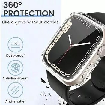 Защитный чехол TPU для Apple Watch Series 9 8 7 SE 6 5 4 3 Аксессуары для бампера для Iwatch 45 мм 41 мм 44 мм 40 мм 42 мм 40mm прозрачный