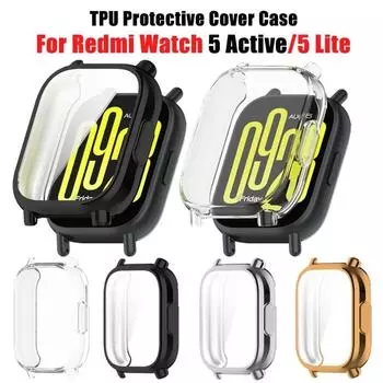 Защитный чехол TPU для Redmi Watch 5 Active Мягкий защитный чехол-бампер Защитный чехол для Redmi Watch5 Lite Аксессуары Watch 5 Active чистый