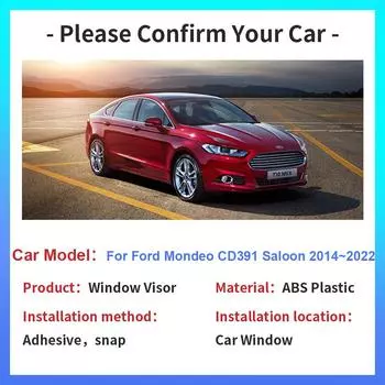 Защитный козырек для Ford Mondeo Mk V Fusion CD391 Saloon 2014~2024 Солнцезащитные козырьки, дефлекторы, дымовые козырьки, наружные аксессуары прозрачный