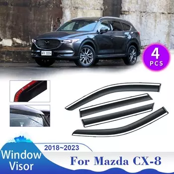 Защитный козырек для Mazda CX-8 CX8 KG 2018~2024, дефлектор для защиты от дождя, боковой дефлектор автомобиля, дымовой козырек, навес, внешние аксессуары прозрачный
