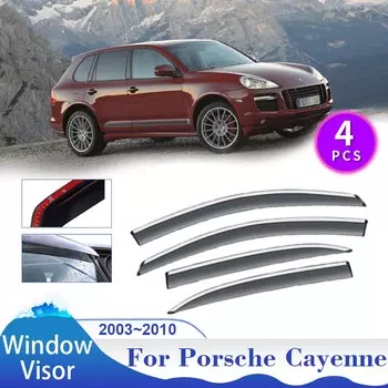 Защитный козырек для Porsche Cayenne 9PA 2003~2010, вентиляционные люки, дымозащитные козырьки, дефлекторы, навесы, внешние аксессуары прозрачный