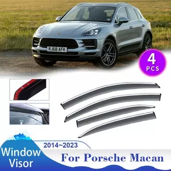 Защитный козырек для Porsche Macan 2014~2024 Боковая защита от солнца и дождя Дефлектор Навесы Вентиляционный люк Дымоход Внешние аксессуары прозрачный
