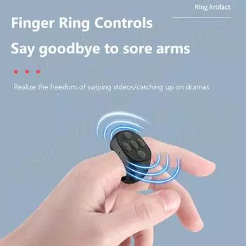 Затвор камеры Bluetooth-совместимый 5.3 с цифровым дисплеем Экран телефона Устройство Телефонные приложения Скорость Clicker Ring для TikTok чёрный