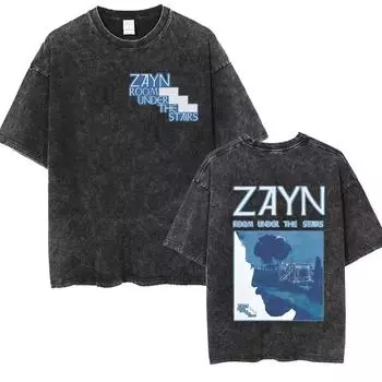Zayn Startway To The Sky Tour Винтажные потертые футболки Мужская мода Короткие рукава Унисекс Уличная одежда топы S