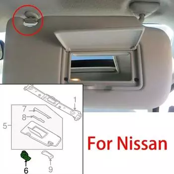 Зажим для кронштейна солнцезащитного козырька автомобиля для Nissan Versa Note Sentra Juke 96409BC402 96409EA00A серый левый+правый зажим для солнцезащитного козырька