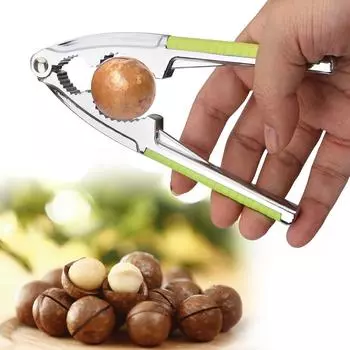 Зажим для орехов, орехокол, кухонные инструменты, сосна, пекан, орех, плоскогубцы, Щелкунчик из нержавеющей стали, орехокол зелёный