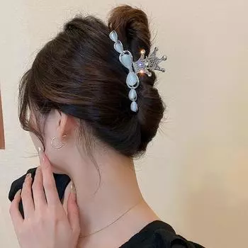 Зажим для волос с бриллиантами, женские аксессуары для волос, корейский стиль, головные уборы, стразы, коготь для волос, металлический зажим для волос