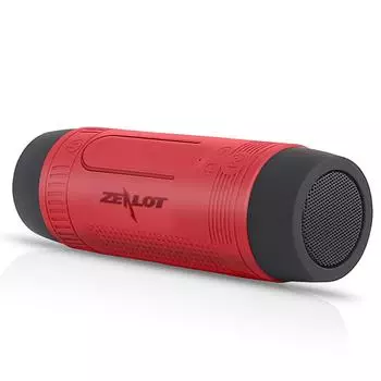 ZEALOT S1 Уличные колонки BT Портативная звуковая коробка IPX5 Водонепроницаемый светодиодный фонарик SOS с микрофоном красный