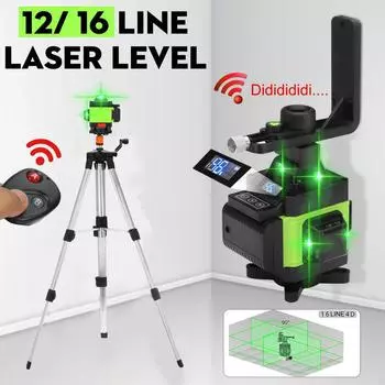 ZEAST 4D лазерный уровень самовыравнивающийся 16 линий 360 горизонтальный и вертикальный крест супер мощный зеленый лазерный луч линейный светодиодный дисплей PLH neizhi 16 lines-Blue