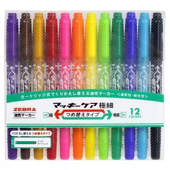 ZEBRA Maki Care Extra Fine Стержень 12 Масляная ручка, Пишущий узел, Тип, Цвета, YYTS5-12C