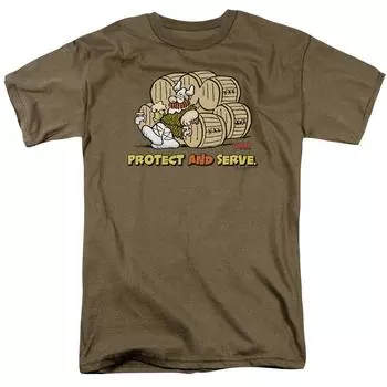Зеленая футболка унисекс Hagar The Horrible Protect Serve Comic Safari S