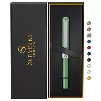 Зеленая шариковая ручка Scriveiner EDC Luxury Pen Великолепная тяжелая ручка с приятной хромированной отделкой Карманная ручка Удобная ручка для письма Лучшая ручка в подарок для мужчин и женщин