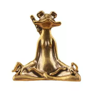 Zen Frog Incense Burner Ornament Retro Copper Animal Sculpture Meditation Statue Incense Holder Desk Decoration 1pc