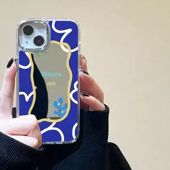 Зеркальный чехол с буквенным принтом для телефона iPhone 15 Pro, чехол для iPhone 14 Pro 11 12 13 Pro Max X XR XS, противоударный мягкий чехол с цветком, задняя крышка, бампер For iPhone 12Pro Max
