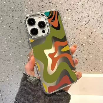 Зеркальный чехол с вихревым узором для iPhone 14 Pro Max, чехол для iPhone 11 13 12 Pro Max X XR XS Max, модная мягкая задняя крышка, принципиально For iPhone 14Pro Max
