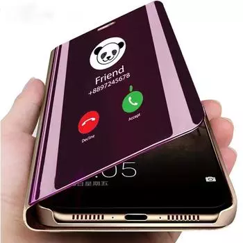 Зеркальный флип-чехол для Samsung Galaxy A54 A34 A14 A52 A53 A12 A51 A72 A32 A71 A50 A21 A13 A22 4G, чехол для Samsung A54 5G A32 4G чёрный