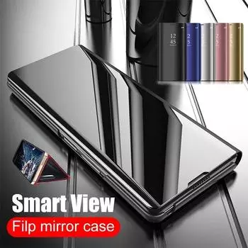 Зеркальный флип-чехол Smart View для Honor 200 Pro 90 Smart Lite 5G, открытая крышка, подставка, складной противоударный держатель, ультратонкий протектор Honor 200 синий