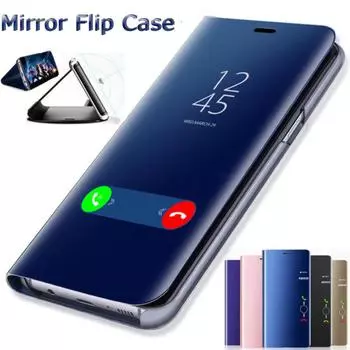 Зеркальный флип-чехол Smart View для iPhone 11 12 Pro Max 7 8 Plus Oppo A54 A52 A72 A5 A9 A15 Vivo Y51 Y31 2020 Y20 Mi 11 10T Lite LG ZTE V10, чехол для телефона iPhone 11 чёрный