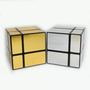 Зеркальный квадратный 2x2x2 профилированный магический куб-головоломка, скоростная игрушка Рубика, подарок ребенку золотой