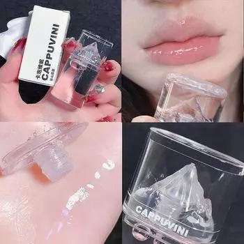 Зеркальный водный блеск для губ Ice Cube Tube Глазурь для губ Сексуальный красный оттенок для губ Губная помада Масло для губ Увлажняющий блеск для губ с антипригарным блеском для губ