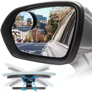 Зеркало заднего вида с регулируемым вращением на 360°, для слепых зон, безрамное, большого размера, широкоугольное, круглое, для парковки, вид спереди, Wh R7i6 A
