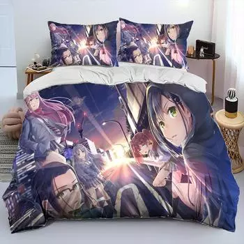 Zero Two DARLING In The FRANXX Anime Comforter Bedding Set,Duvet Cover Bed Set Quilt Cover Pillowcase,Queen Size Bedding Set Kid EU Twin 135x200cm