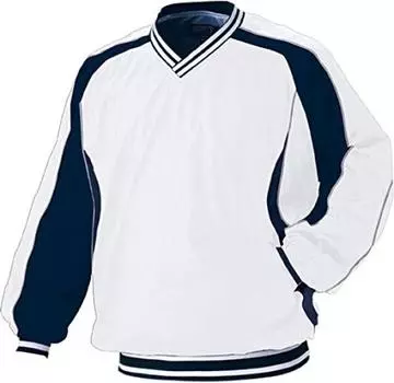 ZETT Baseball Long Sleeve Jumper for Cold Weather BOV300 White x Navy L V-Neck (1129)