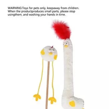 ZEZE Cat Teasing Stick, Kitten Bite Resistant Plush Toy Ball, Teasing Cat Toys Supplies, Indoor Cat Toys Long Pole Teasing Stick