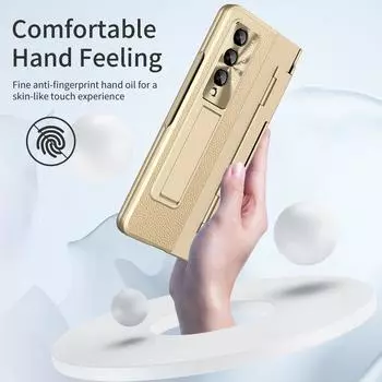 Zfold4 Передняя стеклянная пленка кожаный чехол для Samsung Galaxy Z Fold 4 Fold4 Fold3 Fold 3 5g аксессуары для телефонов чехлы for Samsung Z Fold 3