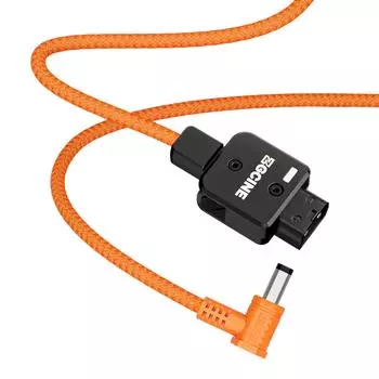 ZGCINE D-Tap к разъему постоянного тока 5,5*2,5 мм, кабель питания, длина 60 см, поворот на 180 градусов, с плетеным проводом оранжевый