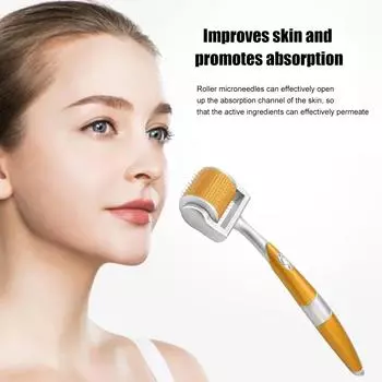 ZGTS 192 Derma Roller MicroNeedles DRS Мезотерапия Dermaroller Professional Titanium Needles Dr Pen Microneedling Skin Care 1.5mm жёлтый