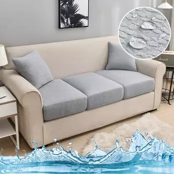 Жаккардовый чехол для подушки на сиденье дивана, эластичный водонепроницаемый чехол для дивана для гостиной, защита для мебели для домашних животных, детский съемный чехол Normal Size (S)-1pc фиолетовый