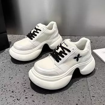Zhao Ruth summer new thick-soled panda casual lace-up sneakers cross flower dad shoes women s shoes 35