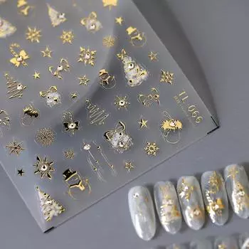 Железный Новый Craft Трехмерные рождественские наклейки для ногтей с бантом Рельефные самоклеящиеся наклейки для ногтей Изысканная серия TL-066 TL-066