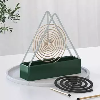 Железный пластиковый держатель для спирали от комаров и рамка для курильницы, подставки для благовоний, современная подставка для благовоний с отпугивающим эффектом для домашнего хозяйства, спальни, патио зелёный