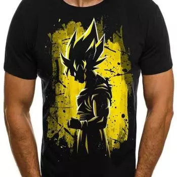 Желтая футболка Evil Gokou с принтом DBZ Dragonball Z S