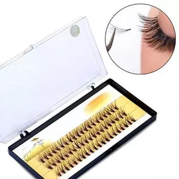Женщины Pro Makeup 60 шт. кластеры красоты ресницы прививки поддельные накладные ресницы 10 mm